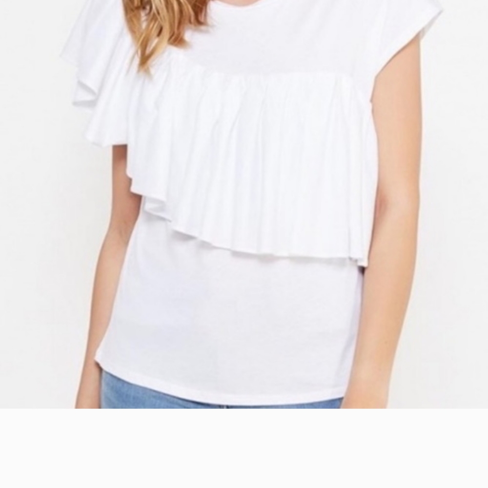 White Ruffled Top - Picture 5 of 5